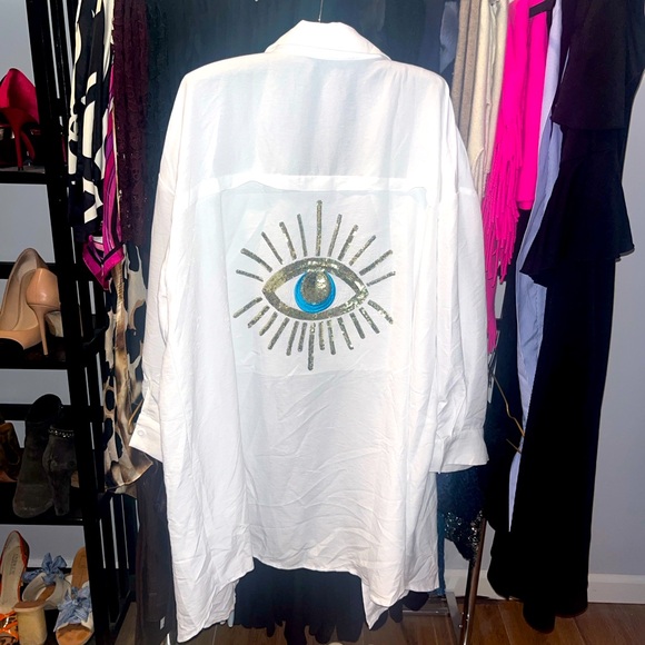 Sequin evil eye bathing suit cover up - Picture 1 of 3